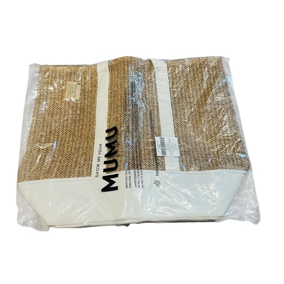 NWT Show Me Your MuMu Natural and White Straw Tote - Picture 10 of 13